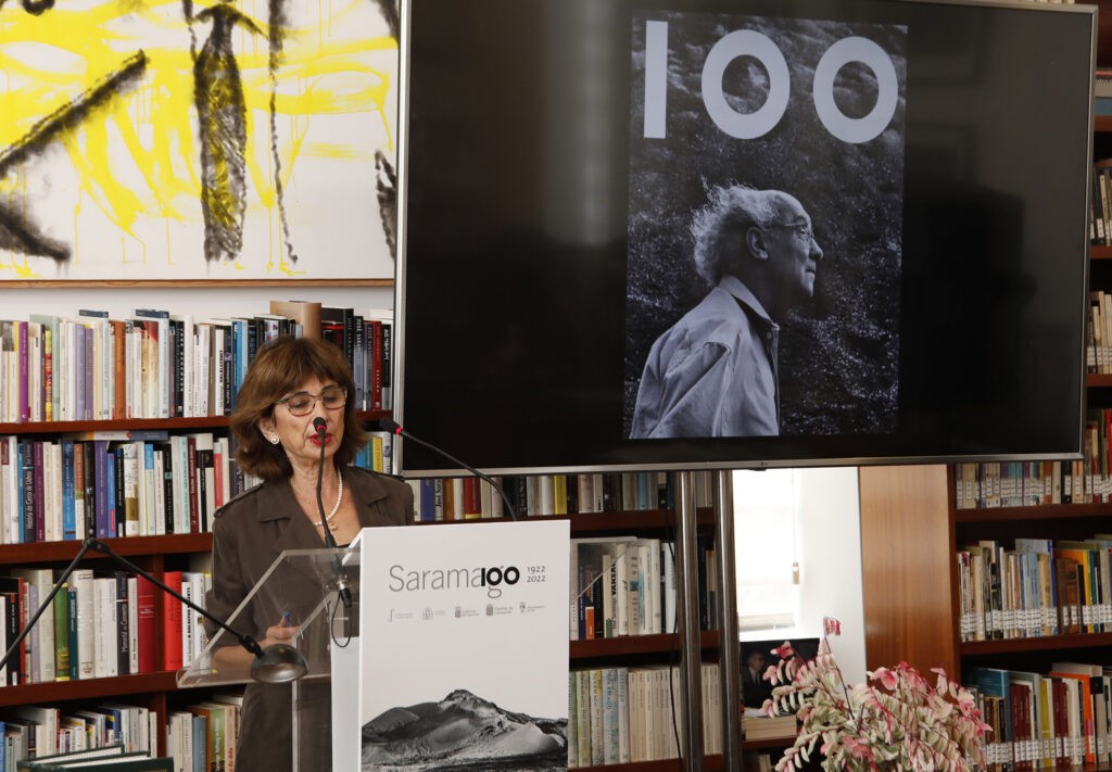 Pilar del Río en la Presentación actos Centenario Saramago